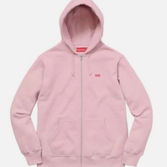 NWT Supreme Dusty Pink Box Logo Zip Hoodie Men Size Large Vintage Rare